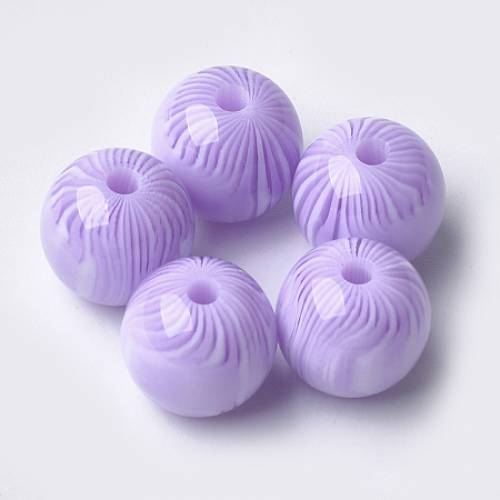 Nbeads Resin Beads - Round - Lilac - 12x115mm - Hole: 25mm