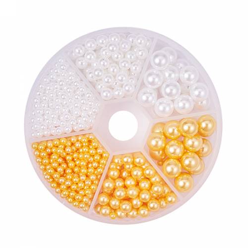 PandaHall Elite About 930pcs 3 Sizes No Holes/Undrilled Imitated Pearl Beads for Vase Fillers - Wedding - Party - Home Decoration (3mm - 5mm - 8mm -...