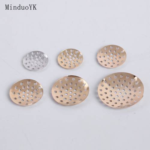 50Pcs/Lot Brooch Base Brooches Metal Disk Shell Flower Cabochon Bezel Round Blank Base For Diy Brooches Making Findings