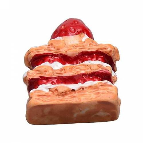 ArriCraft 20pcs Red Cake Resin Flatback Cabochons for DIY Scrapbooking Craft Jewelry Making