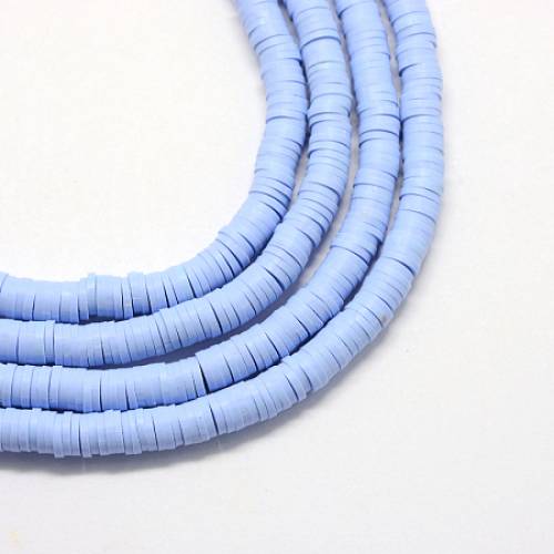 Arricraft Environmental Handmade Polymer Clay Beads - Disc/Flat Round - Heishi Beads - CornflowerBlue - 3x1mm - Hole: 1mm; about 380~400pcs/strand -...