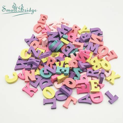 100Pcs Multicolor Wooden English Letters Child Puzzle Bead For DIY Jewelry Making Accessories Alphabet Number Wood Chips Beads