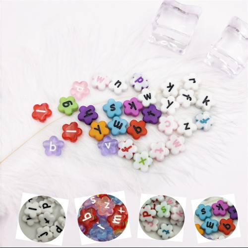 100pcs/lot 11x4mm Mix Letter Acrylic Beads Plum Flower Letter Beads for Girls Women‘s DIY Jewelry Making Crafts Toy Accessories