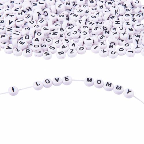 Acrylic 26 English letters flat beads loose beads set diy children‘s beaded jewelry accessories