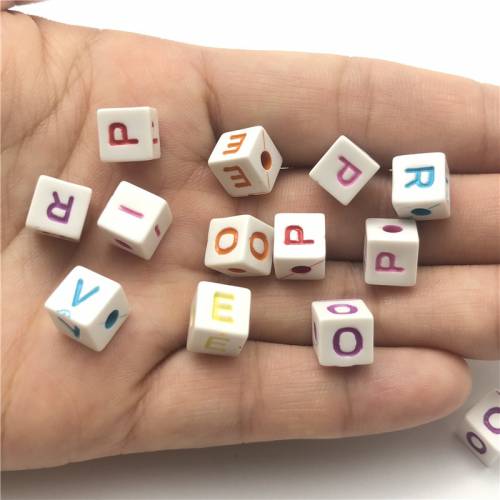 JunKang 20pcs mixed batch of 8mm square letter color accessories for jewelry making beads loose spacer DIY material