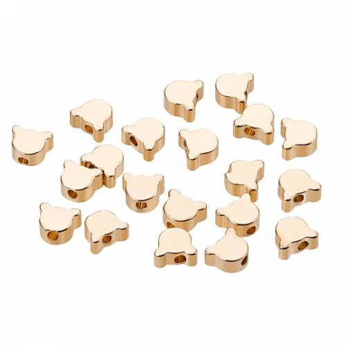 BENECREAT 20 PCS Gold Plated Beads Metal Beads for DIY Jewelry Making and Other Craft Work - 5x6x25mm - Bear Shape