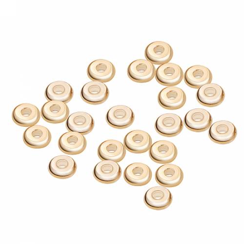 BENECREAT 60 PCS Gold Plated Beads Metal Spacer Beads for DIY Jewelry Making and Other Craft Work - 5x15mm - Donut Shape