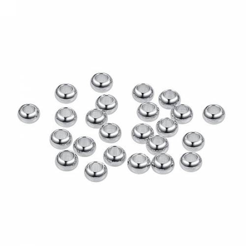 BENECREAT 60 PCS Platinum Plated Beads Metal Spacer Beads for DIY Jewelry Making and Other Craft Work - 45x3mm - Abacus Shape