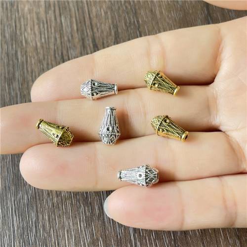 JunKang Alloy Folk-Custom Cap Carving Pattern Perforated Beads Connection For Jewelry DIY Handmade Bracelet Necklace Accessories