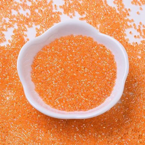 MIYUKI Delica Beads Small - Cylinder - Japanese Seed Beads - 15/0 - (DBS0151) Transparent Orange AB - 11x13mm - Hole: 07mm; about 35000pcs/10g