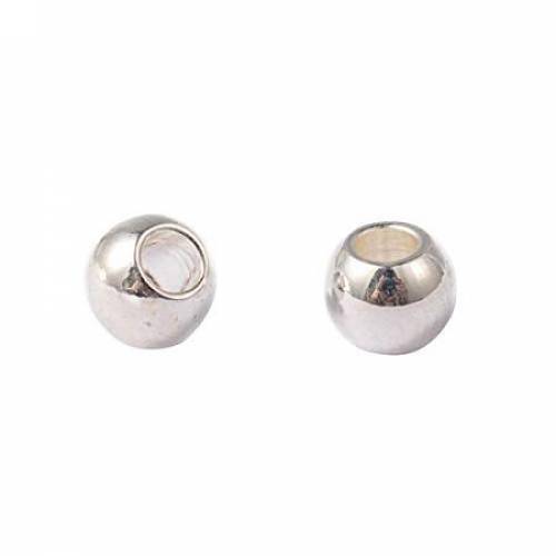 ARRICRAFT 304 Stainless Steel Spacer Beads - Round - Silver - 3mm - Hole: 1mm