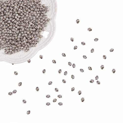 PandaHall Elite 750pcs Antique Golden Tibetan Style Alloy Barrel Spacer Beads Jewelry Findings Accessories for Bracelet Necklace Jewelry Making