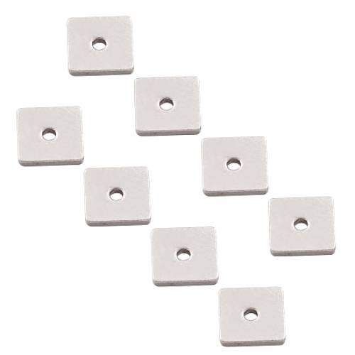 Unicraftale 304 Stainless Steel Spacer Beads - Square - Stainless Steel Color - 8x8x1mm - Hole: 05mm; 200pcs
