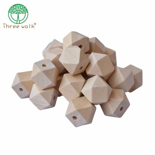 10-30mm Natural Faceted Wooden unfinished geometric Spacer Beads For Jewelry making Handmake DIY Accessory