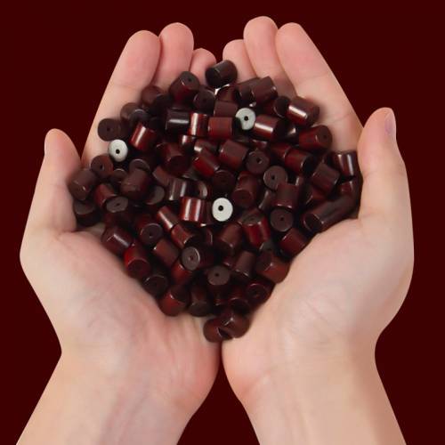 19Pcs 10*10mm Red Rosewood Wood Beads Natural Sandalwood Prayer Mala Cylinder Barrel Beads To Needlework For DIY Jewelry Making