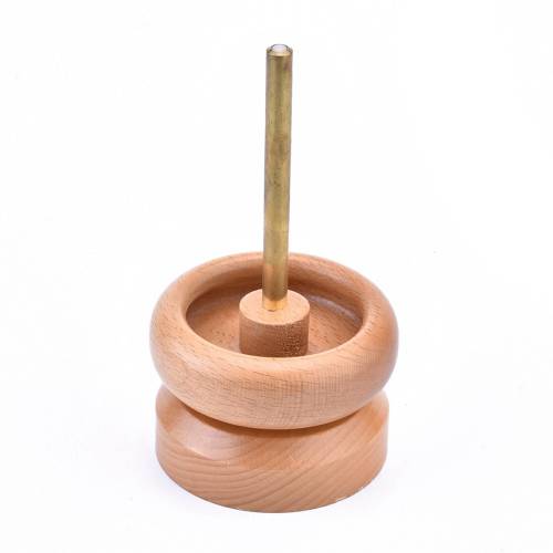 1Set Wooden Seed Bead Spinner Holder Speedy Bead Loader with Iron Curved Beading Needle for DIY String Beads Jewelry Making Tool