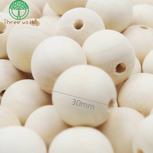 20pcs beads - 30mm Large Faceted Geometric Wood Beads DIY Jewelry Supply Wood Crafts