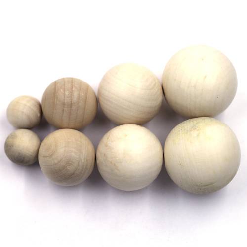 20Pcs Wooden Beads Round Natural Bead Loose Ball Beads Without Hole For Jewelry Making DIY Bracelet Handmake DIY Accessories