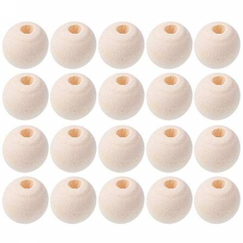 ARRICRAFT 10mm Natural Unfinished Wood Spacer Beads Round Ball Wooden Loose Beads for Crafts DIY Jewelry Making