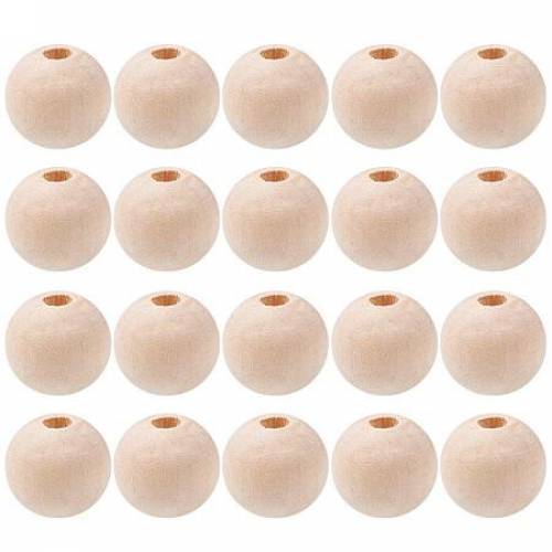 ARRICRAFT 50 Pcs 12mm (1/2 Inch) Natural Unfinished Wood Spacer Beads Round Ball Wooden Loose Beads for Crafts DIY Jewelry Making