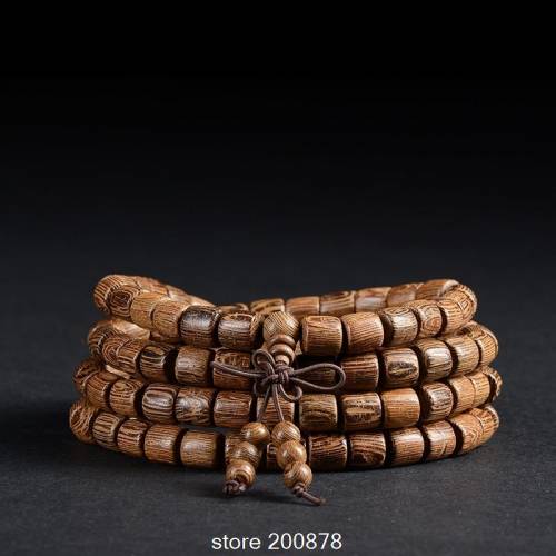 BRO502 Buddhist 108 Wenge Wooden Barrel Prayer Beads Mala 8X8mm Heaven Eye Fashion Bracelet