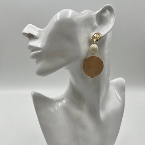 Kara&Kale Goth Drop Earings Fashion Jewelry Pendientes Vintage Boho Long Earring Wood&Stone Beads Earrings For Women Accessories