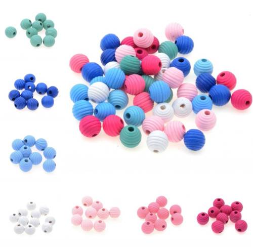 MIAOCHI DIY 60pcs Thread Beehive Wooden Beads For Jewelry Making Crafts Kids Toys Teething 14*13mm Spacer Beading Beads