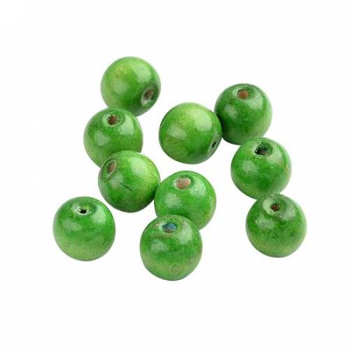 NBEADS Round Wood Dyed Beads for Jewelry Making 400pcs 1000g(Green)