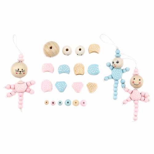 New Cute Irregular/Round Wooden Bead Abacus Bead DIY Keychain/Children‘s Toy Making Material Wood Spacer Beads Jewelry Findings