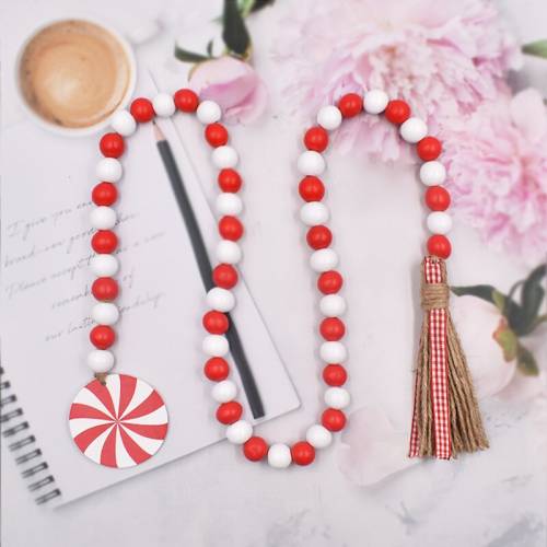 New Hanging Beads Windmill Candy Twine Tassel Creative Color Wooden Bead String Children‘s Home Decoration Pendant Ornaments