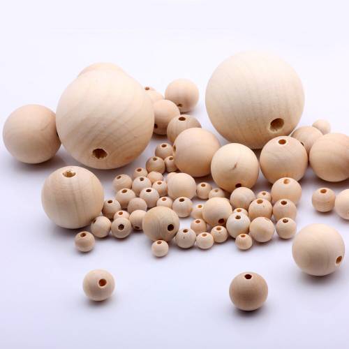 OlingArt 6MM-30MM 84pcs/lot Mixed Natural Wooden Round beads children‘s toys Gift DIY crafts decor Accessories jewelry Making