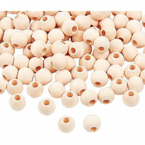 PandaHall Elite Natural Wood Beads - 500 pcs 12mm Round Unfinished Wooden Ball Spacer Loose Beads for Macrame Garland Farmhouse Decor Bracelet...