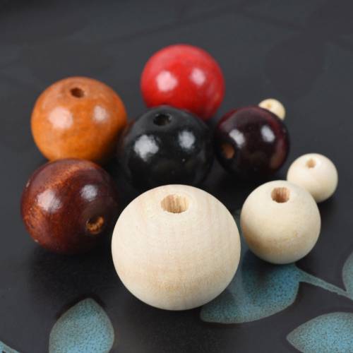 Round Natural Wood Loose Beads 6mm 8mm 10mm 12mm 14mm 16mm 18mm 20mm for DIY Crafts Jewelry Bracelet Making