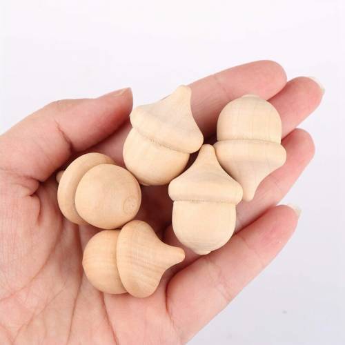 Wooden Pine Cones Beads Unfinished Christmas Themed DIY Natural Wooden Crafts for Kid Painting Home Decoration
