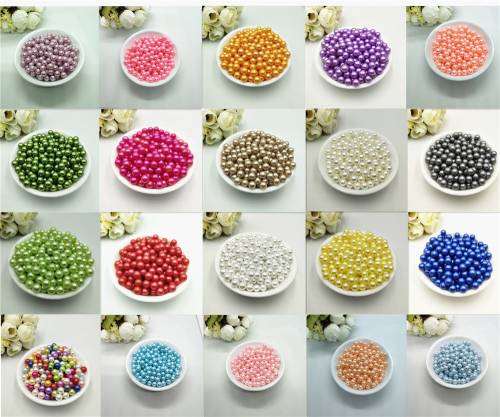 100pcs/lot 6mm No Hole ABS Imitation Pearls Beads Round Spacer Bead For Jewelry Making DIY Charms Bracelet Necklace Accessories