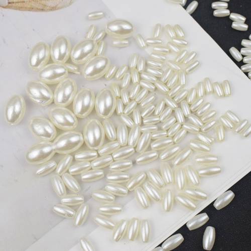 100pcs/lot Wholesale Imitation Pearls Straight Hole Rice Pearl Beads For Jewelry Making DIY Bracelet Hair Accessories Supplies