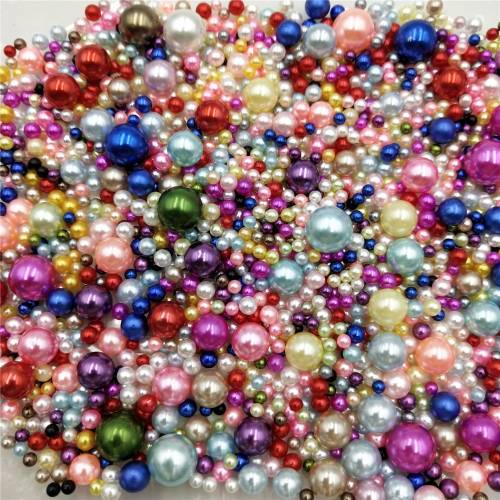 3/4/6/8/10mm No Hole Round ABS Imitation Pearl Beads Acrylic Loose Spacer Bead for Jewelry Making DIY Craft Supplies Accessories