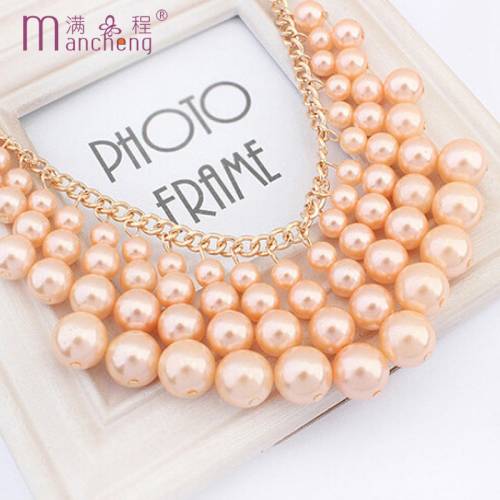 Punk bride pearl necklace Trendy Multilayer Imitation pearls Long necklace for women pearl Sweater chain necklace Accessories
