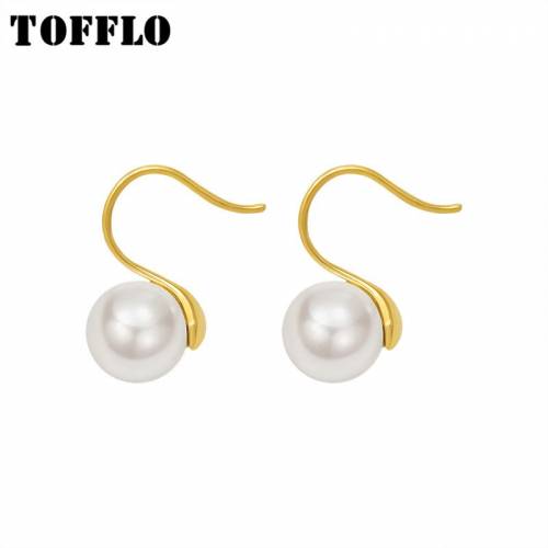 TOFFLO Stainless Steel Jewelry Imitation Pearl Earrings Women‘s Fashion Earrings BSF395