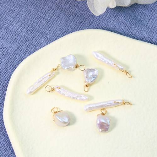 2PCS Real Freshwater Pearl Pendant Irregular Baroque Pearls DIY Necklaces Earring Charms Jewelry Making Handmade Findings Gifts