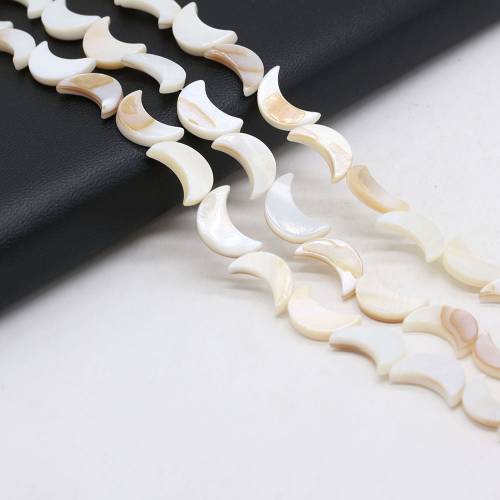 Natural Freshwater Moon Shape Mother Of Pearl Shell Loose Spacer Beads For Jewelry Making DIY Necklace Size 10x15mm 8x12mm