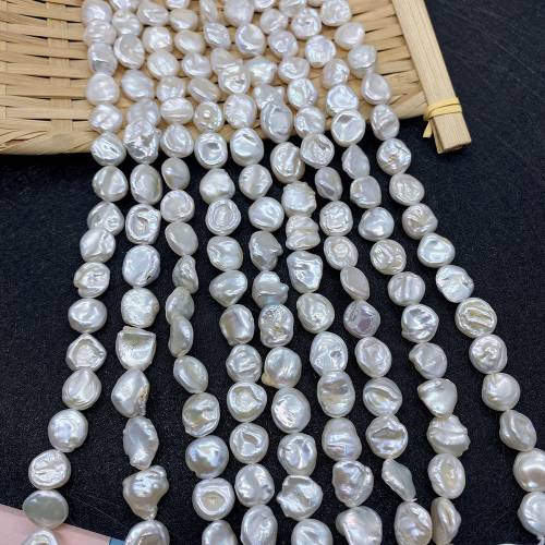 Natural Freshwater Pearl Baroque Button Pearl Loose Beads 10mm DIY Jewelry Necklace Bracelet Elegant Women‘s Earring Accessories