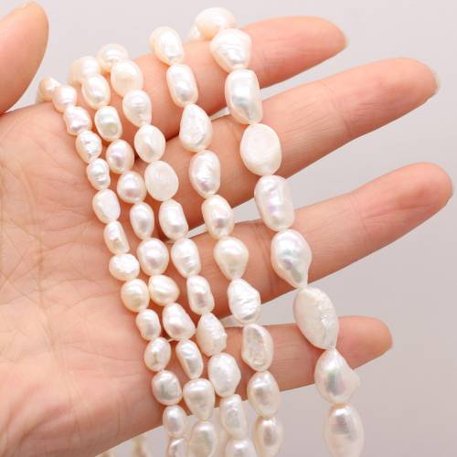 Natural Freshwater Pearl Beads High-Quality Irregular White Pearl Beaded for Jewelry Make DIY Bracelet Necklace Accessories 36cm
