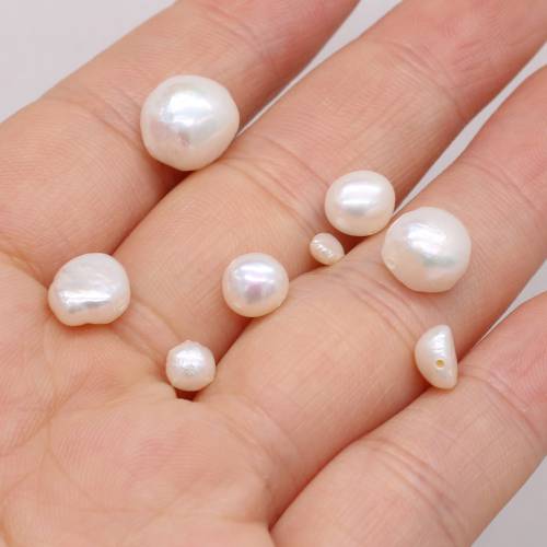 Natural Freshwater Pearl White Color Through hole Loose bead for Jewelry Making DIY Necklace Earrings Bracelet Accessories