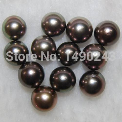 10-11 mm AAA Round No Hole Genuine Natural Black Saltwater Tahitian Pearls