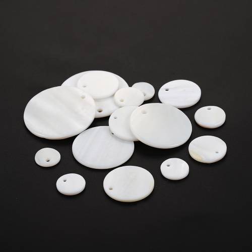 10-30pcs/lot Natural Mother Pearl Shell Round Charms Pendant For DIY Necklace Earring Bracelet Jewelry Making Supplies