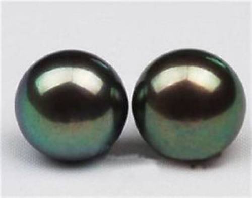 10 Pairswholesale Charming Natural 10-11mm Black Tahitian Pearl Earring AA YL077