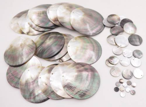 10 pcs 1cm 2cm 3cm 4cm 5cm 6cm 7cm round Coin shell Top hole natural black mother of pearl choose size