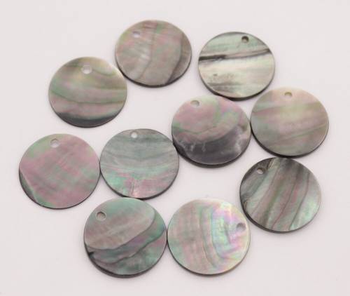 10 PCS 20mm lip Shell Natural Luster Black Round Mother of Pearl Jewelry Making DIY