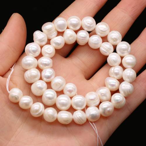 100% Natural Freshwater Pearl Beads Near Round Pearls Punch Loose Beads For DIY Women Elegant Bracelet Necklace Jewelry Making